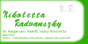 nikoletta radvanszky business card